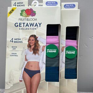 Fruit of the Loom ~ 8-Pair Women's Mesh Bikinis Underwear Panties Getaway ~ LX/8
